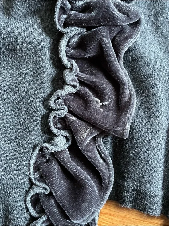 INC Velvet Ruffle Cardigan - Picture 6 of 6